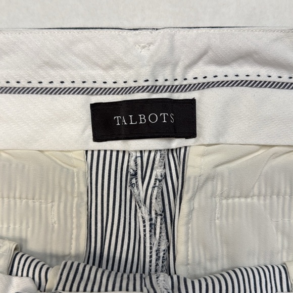 Talbots Women’s Capri Pants 12P Blue White Striped Signature Cotton Stretch - Picture 7 of 13